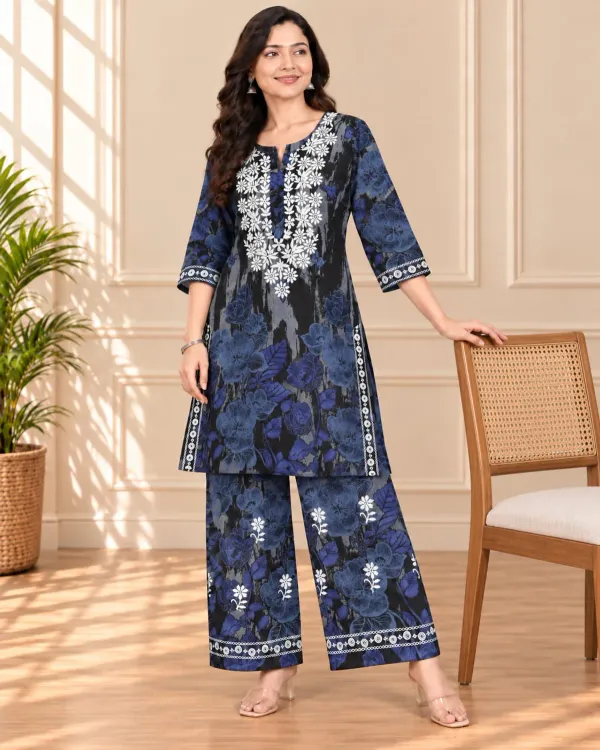 Black_Buy_Printed_Cotton_Kurta_With_Plazzo_Set