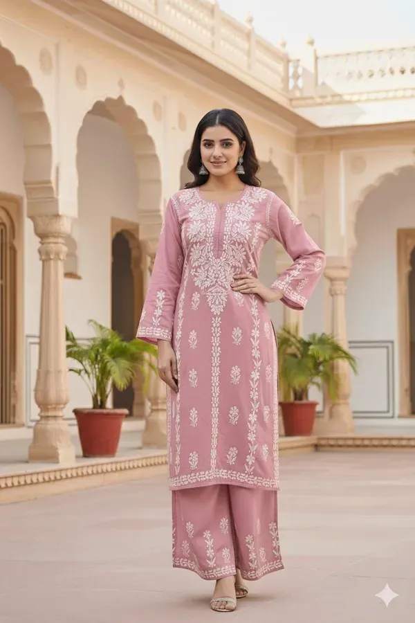 Misty_Rose_Heavy_Rayon_Dyble_Set_Kurti_Palazzo_Set