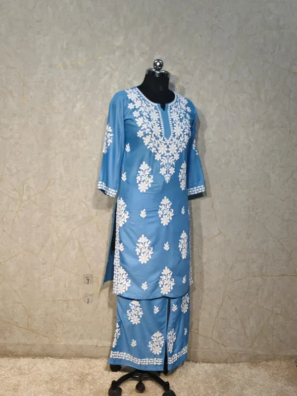 Dark_Sky_Rayon_Cotton_Chikankari_Kurta_With_Palazzo_For_Women