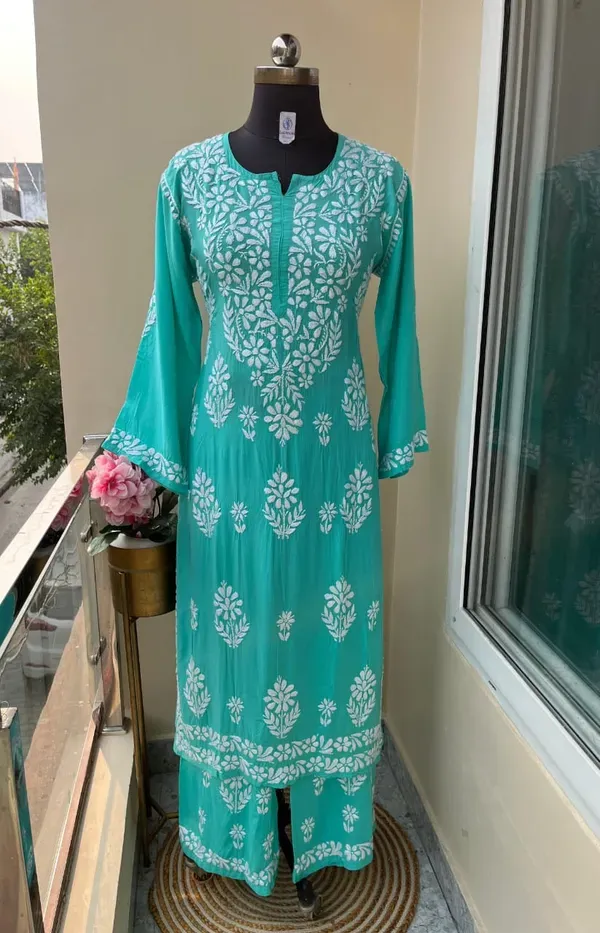 Pool_Premium_Chikankari_Rayon_Kurti_Rayon_Plazzo_Set