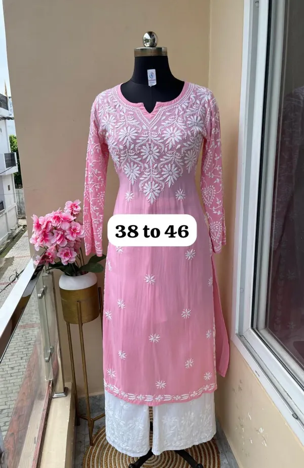 Baby_Pink_Chikankari_Work_Cotton_Thread_Rayon_Palazo_Kurtis