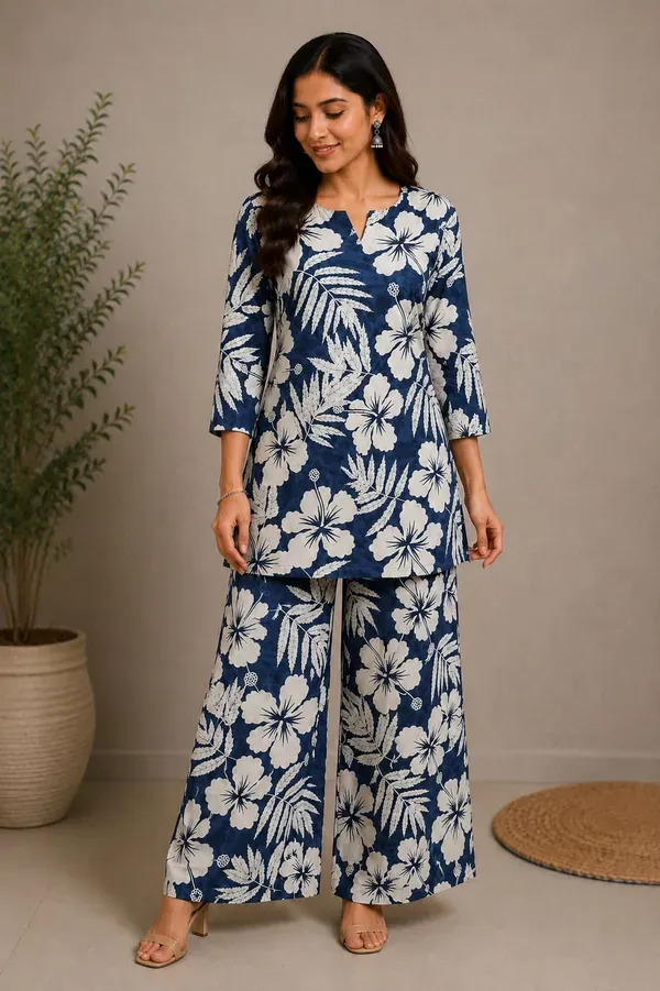 Blue_Cotton_Printed_Co_Ord_Set_Western_Wear