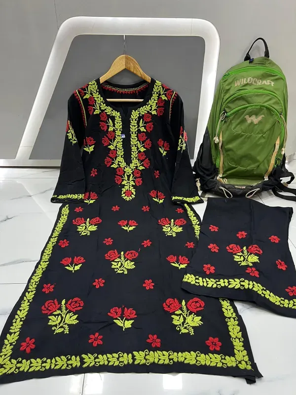 Black_Red_Beautiful_Chikankari_Work_Soft_Rayon_Premium_Palazo_Set_With_Colo