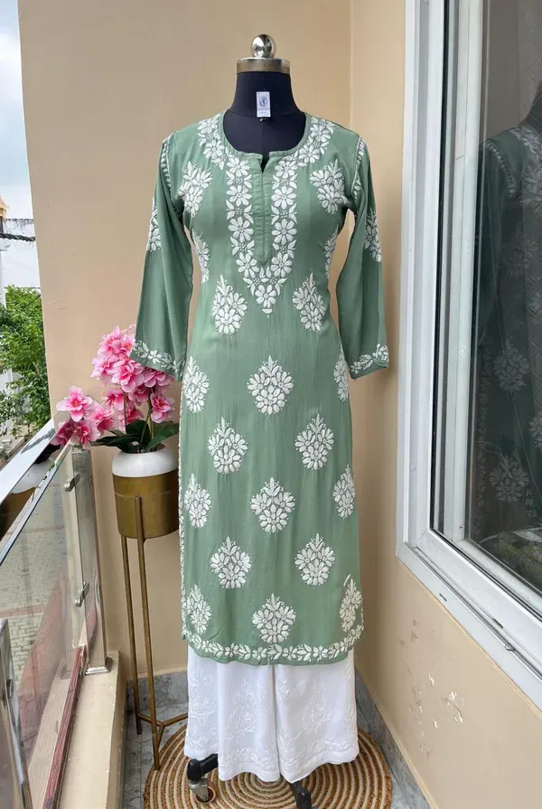 Rama_Green_Chikankari_Kurta_Set_For_Women
