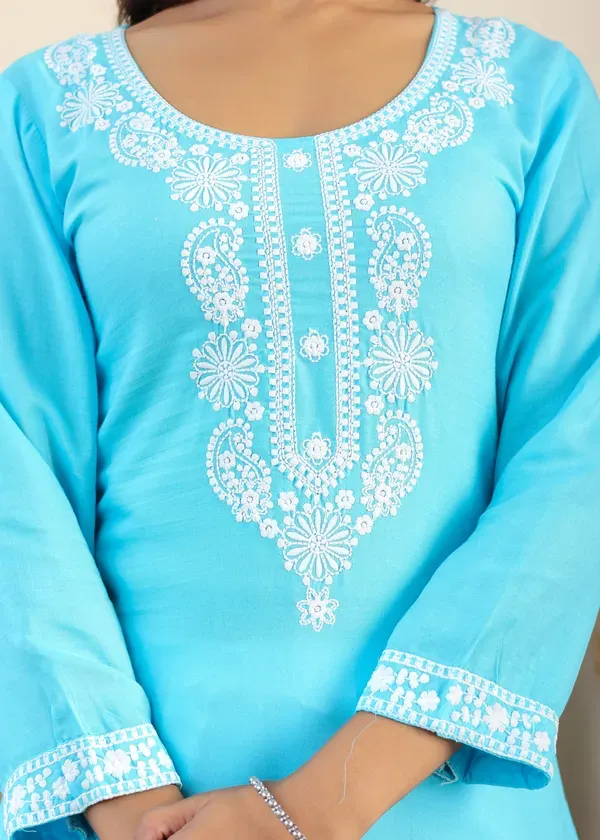 Firoji_Rayon_Chikankari_Kurti_With_Dupatta_And_Bottom_Wear_3_Piece_Set_For_Women