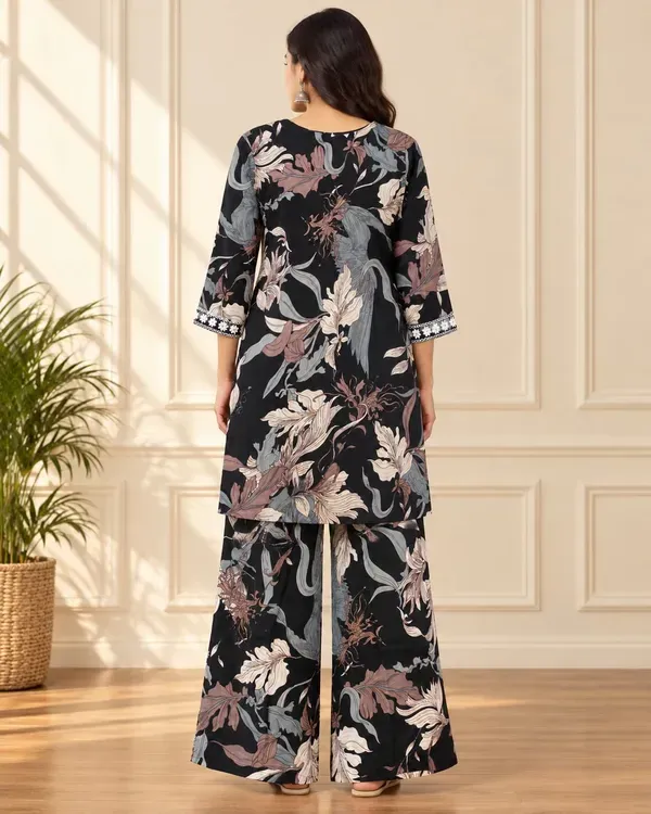 Black_Cotton_Printed_Chikankari_Work_Kurti_Set