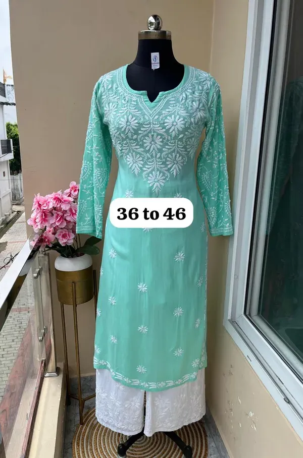 Pool_Chikankari_Work_Cotton_Thread_Rayon_Palazo_Kurtis