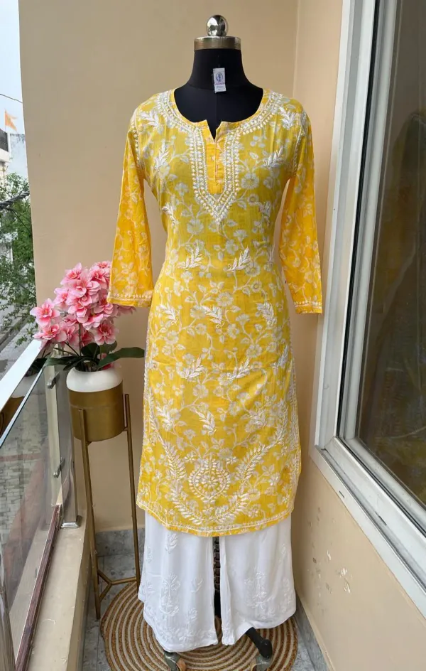 Yellow_Rayon_Printed_Kurti_With_Plazo_Set_For_Women