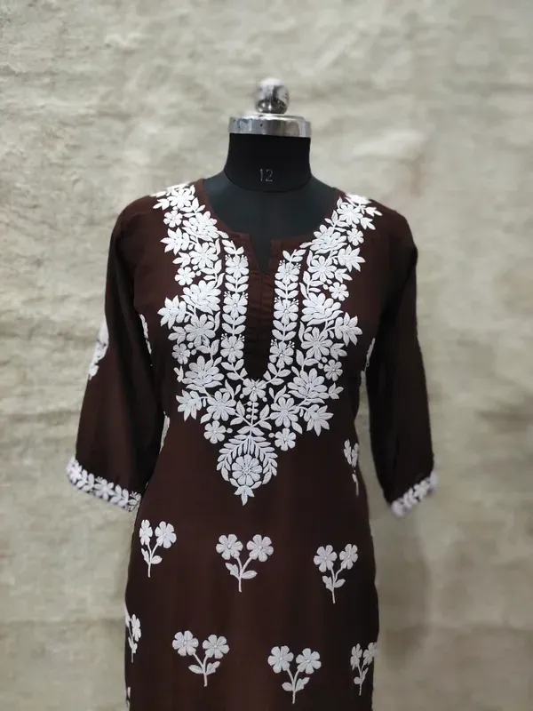 Brown_Womens_Indian_Model_Kurti_Beautiful_Work_Entice_Wear