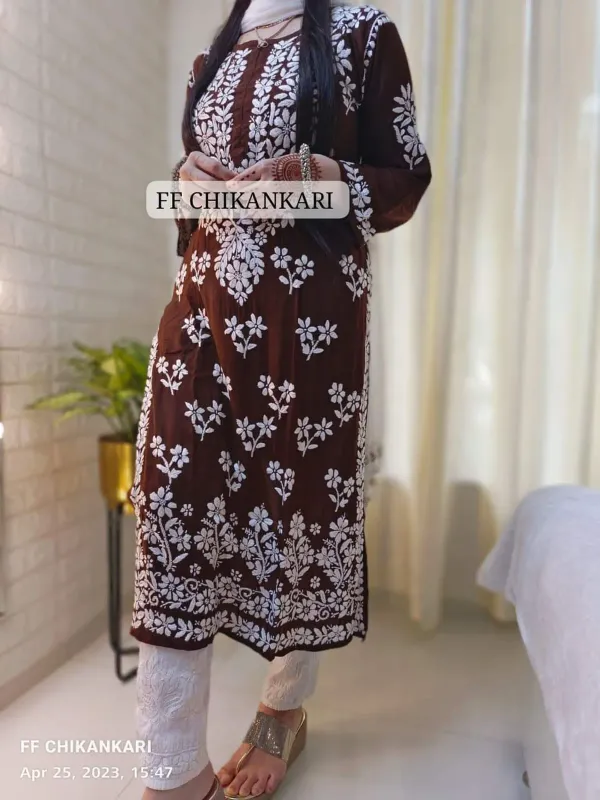Brown_Womens_Indian_Model_Kurti_Beautiful_Work_Entice_Wear