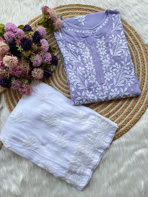 Light_Purple_Primum_Rayon_Kurti_And_Thick_Cotton_Plazo_Set_For_Women