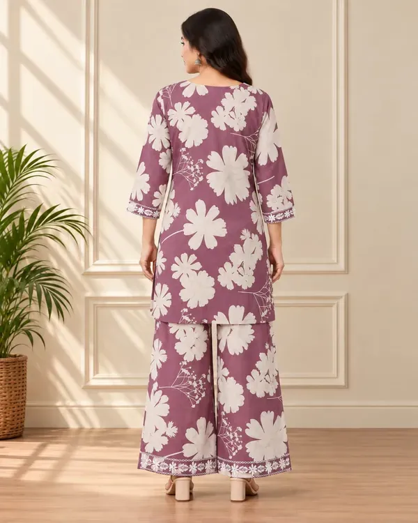 Misty_Rose_Designer_Cotton_Printed_Chikankari_Work_Kurta_And_Plazzo_Set