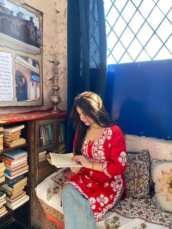 Red_Chikankari_Reyon_Kurti_With_Afgani_Salwar_Suit
