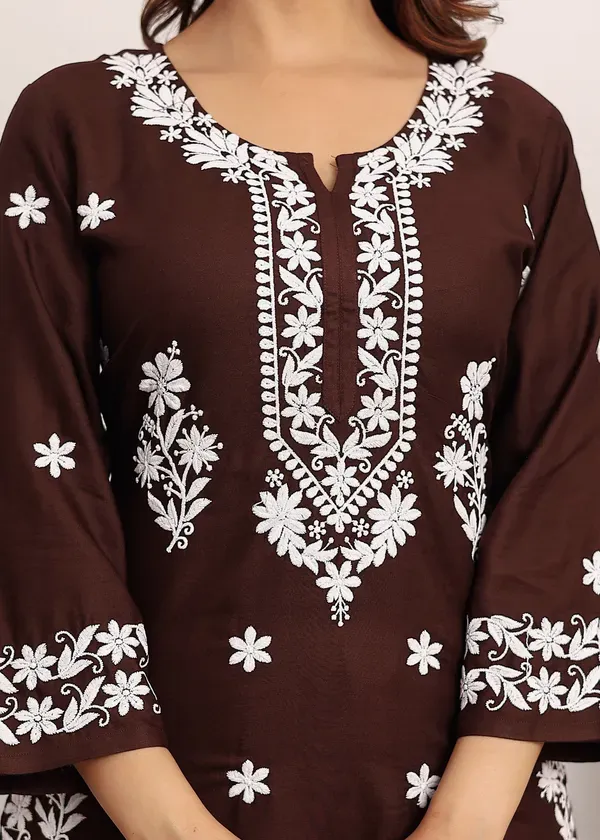 Cofee_Premium_Rayon_Kurti_Plazo_Set