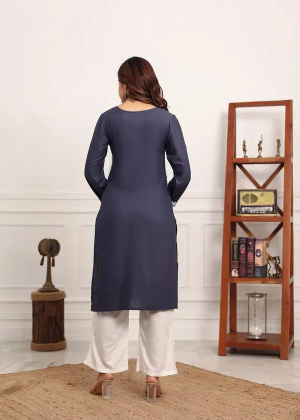 D_Grey_Elegant_Chikankari_Below_Knee_Length_Kurti_Plazo_Set_Perfect_For_All_Occasion