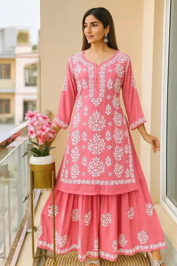 Coral_New_Stylish_Kurta_And_Sarara_Set