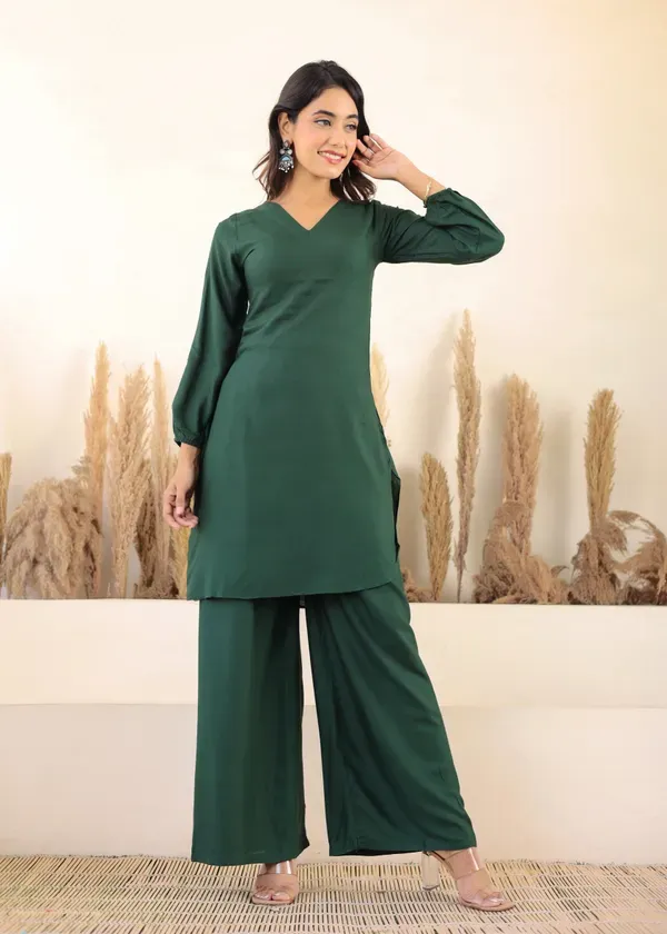 Green_Rayon_Chikankari_Kurta_Palazzo_Set_For_Women