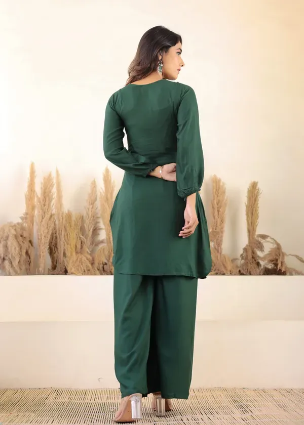 Green_Rayon_Chikankari_Kurta_Palazzo_Set_For_Women