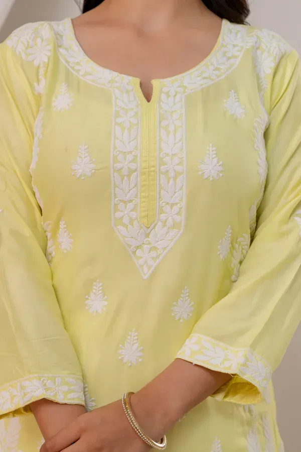 Light_Lemon_Women_Embroidered_Chikankari_Modal_Kurta_Set