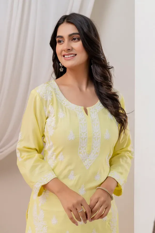 Light_Lemon_Women_Embroidered_Chikankari_Modal_Kurta_Set