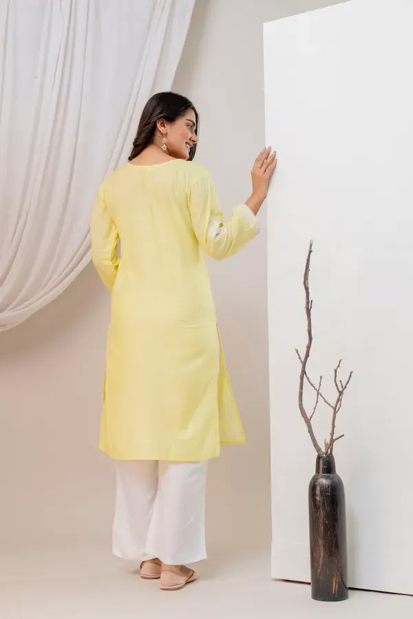 Light_Lemon_Women_Embroidered_Chikankari_Modal_Kurta_Set