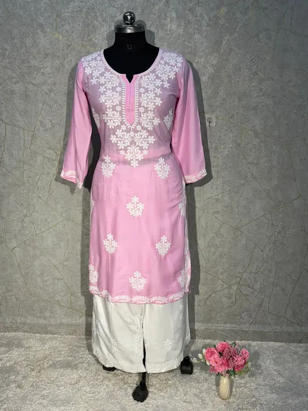 Baby_Pink_Rayon_Kurti_And_Plazzo_Set_For_Women
