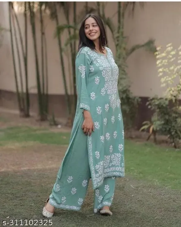 Rama_Green_Chikankari_Kurtis_For_Women