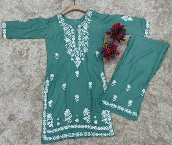 Rama_Green_Chikankari_Kurtis_For_Women