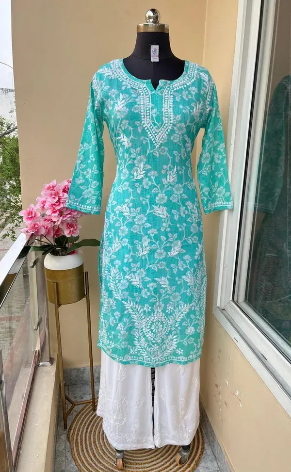 Rama_Rayon_Printed_Kurti_With_Plazo_Set_For_Women