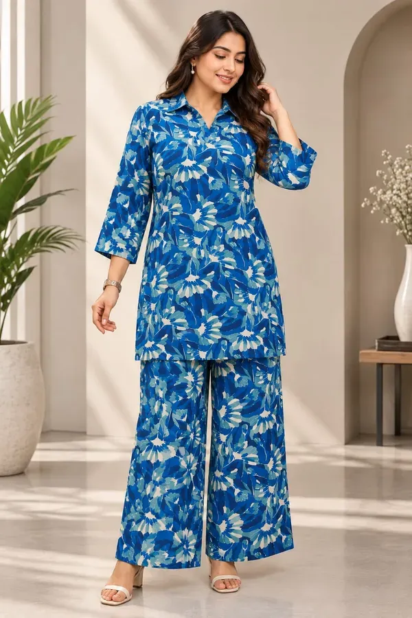 Blue_Beautiful_Cotton_Printed_Co_Ord_Set