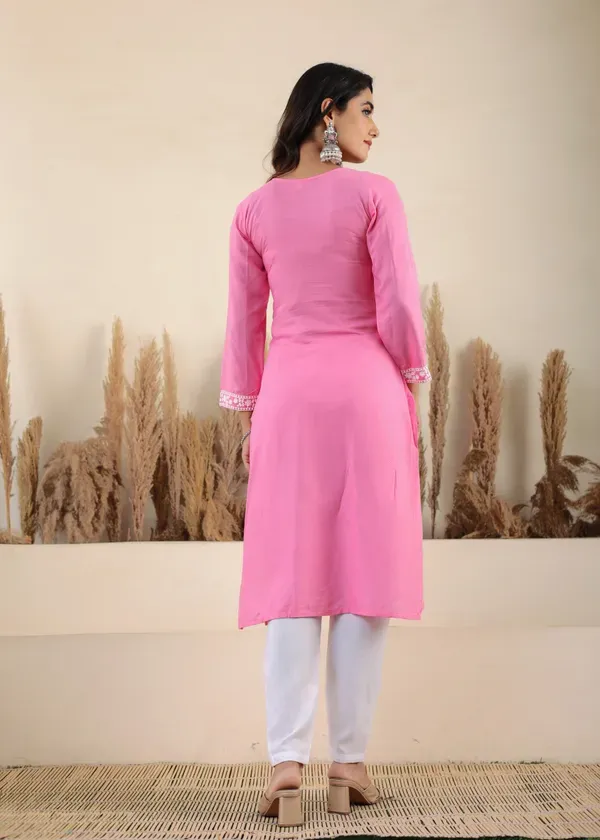Pink_Rayon_Chikankari_Kurti_With_Dupatta_And_Bottom_Wear_3_Piece_Set_For_Women