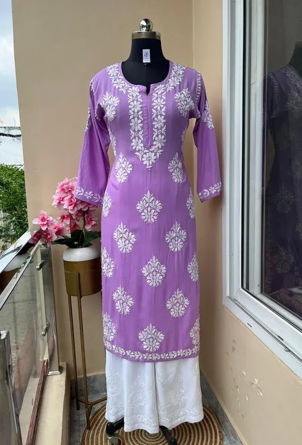 Light_Purple_Chikankari_Kurta_Set_For_Women