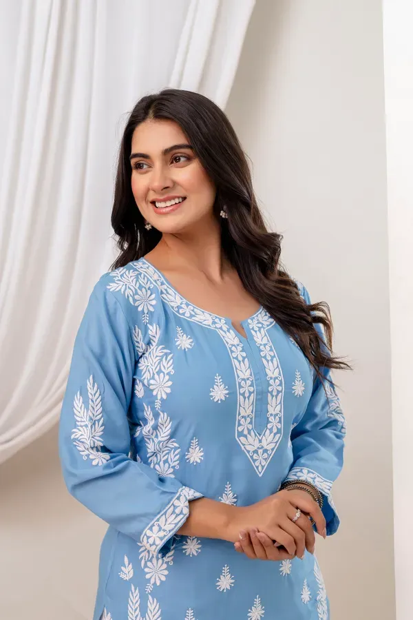 D_Sky_Women_Embroidered_Chikankari_Modal_Kurta_Set