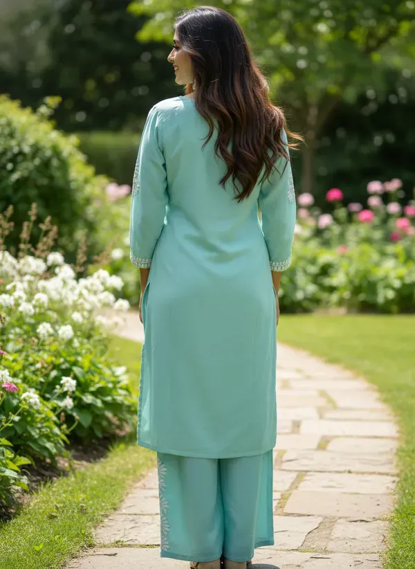 Pool_Elegant_Chikankari_Kurta_With_Palazzo