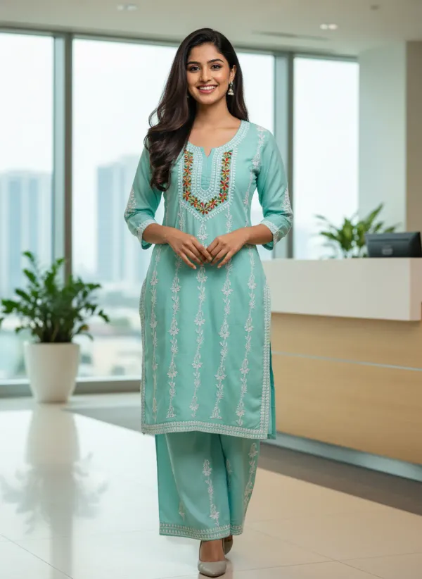 Pool_Elegant_Chikankari_Kurta_With_Palazzo