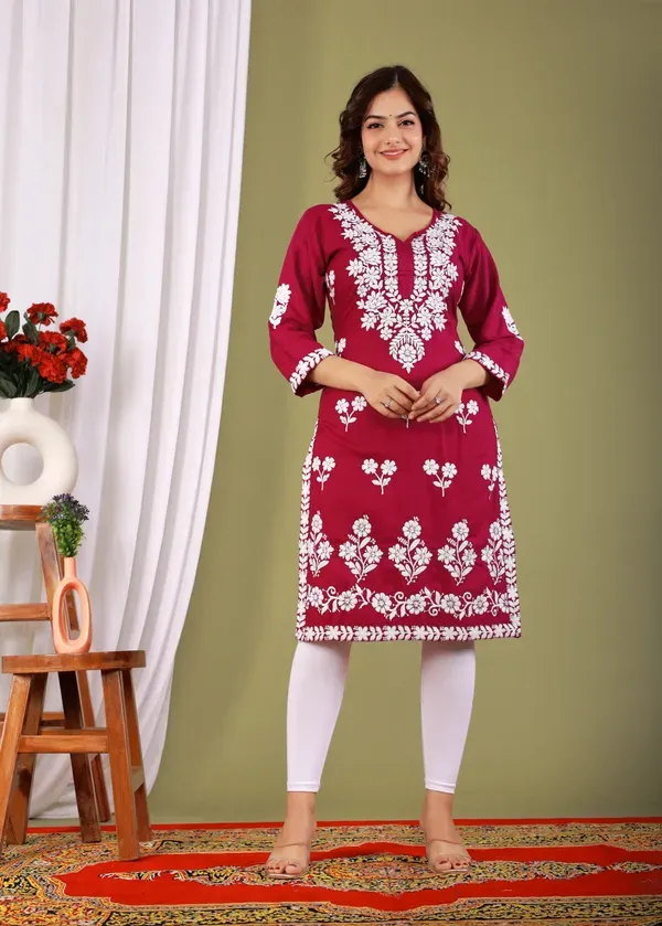 Maroon_Primum_Modal_Kurta_For_Women