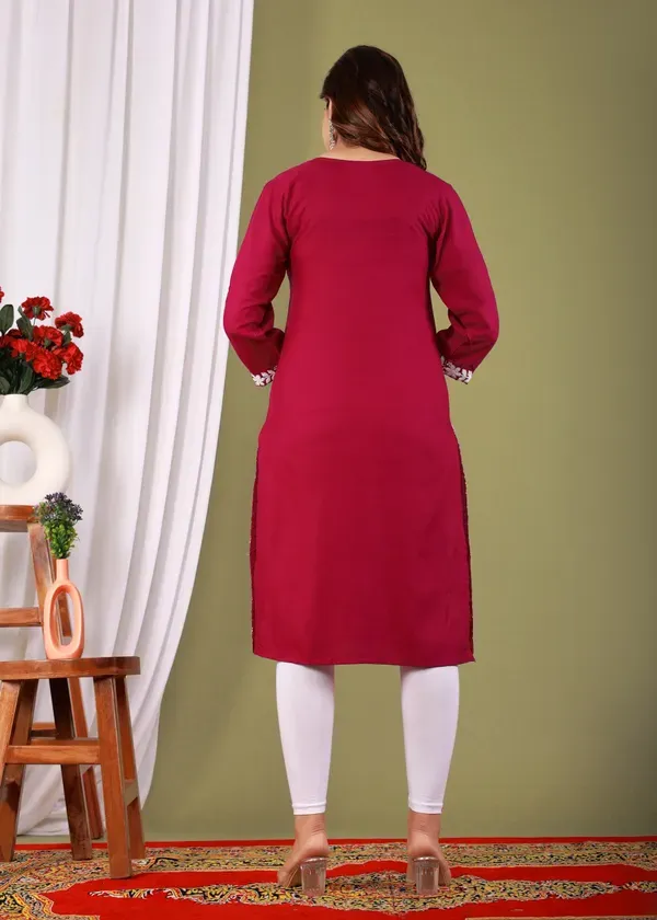 Maroon_Primum_Modal_Kurta_For_Women