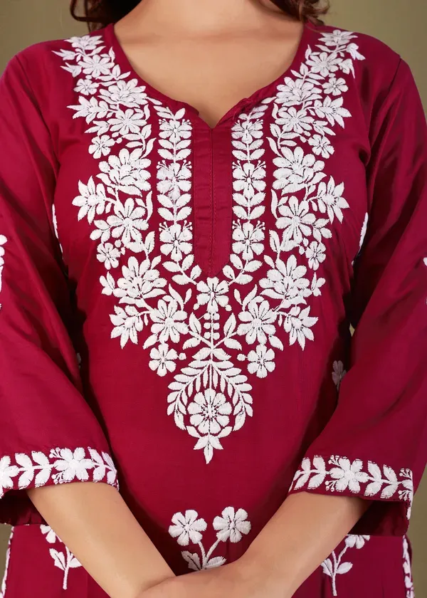 Maroon_Primum_Modal_Kurta_For_Women