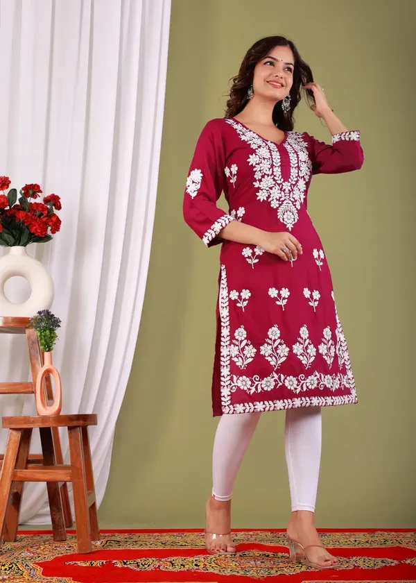 Maroon_Primum_Modal_Kurta_For_Women