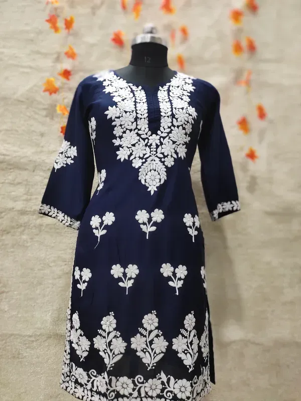 Nevy_Blue_Womens_Indian_Model_Kurti_Beautiful_Work_Entice_Wear