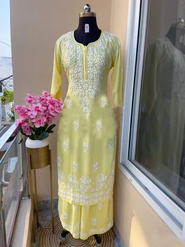 Lemon_Chikankari_Kurtis_For_Women