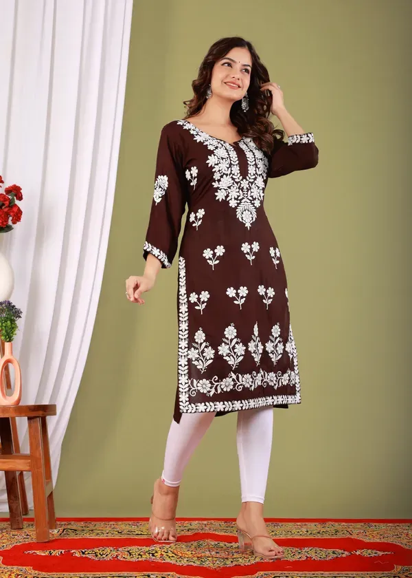 Brown_Primum_Modal_Kurta_For_Women