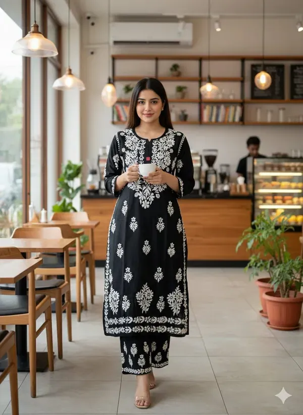 Black_Premium_Very_Soft_Breathable_Modal_Plazzo_Set_With_Chikankari_Work