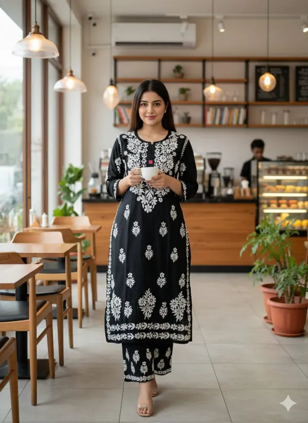 Black_Premium_Very_Soft_Breathable_Modal_Plazzo_Set_With_Chikankari_Work