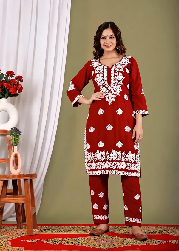 Maroon_Cotton_Palazzo_Suit_Set_For_Women