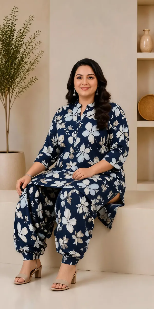 Blue_Cotton_Kurta_Set_For_Women