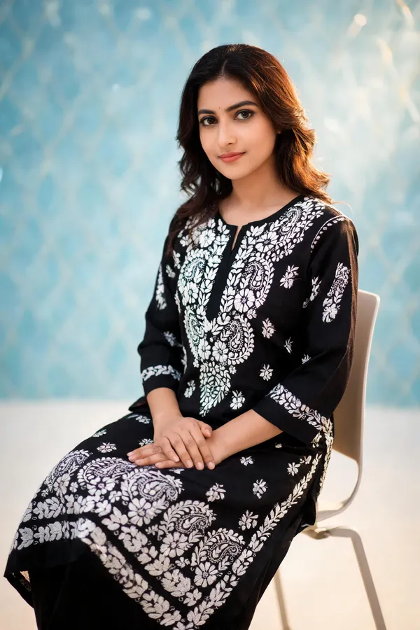 Black_Cotton_Kurta_Set_For_Women
