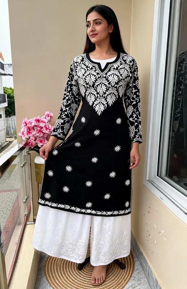 Black_Cotton_Palazzo_Kurtis_For_Women