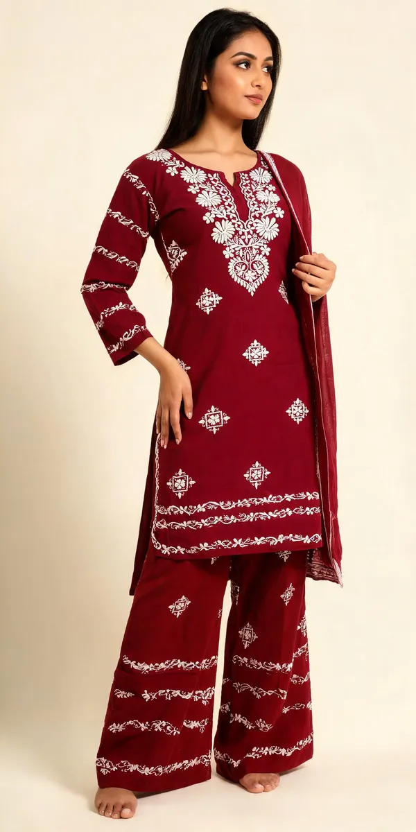 Maroon_Cotton_Palazzo_Suit_Set_For_Women