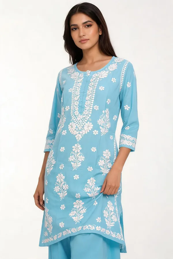Blue_Cotton_Kurta_Set_For_Women